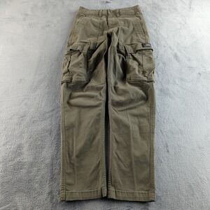 Zara Cargo Pants Mens 29x30 Green Straight Stretch Utility Trousers Denim Cotton